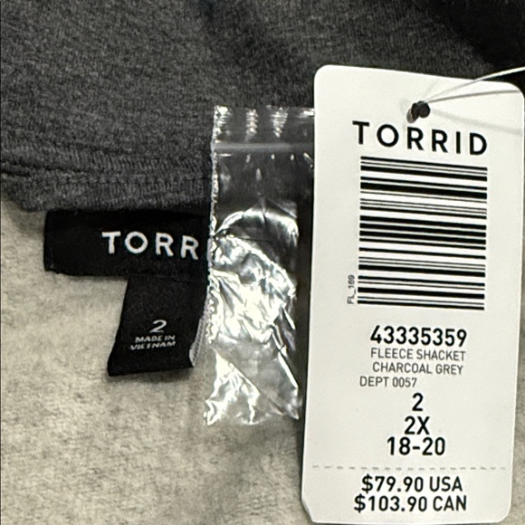 Torrid Fleece Shacket size 2 18/20 - Picture 5 of 7